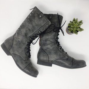 MADDEN GIRL Gamblez Pari Lace Up Combat Boots 10